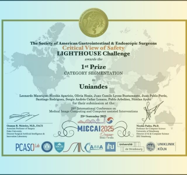 Colombia en lo más alto de MICCAI 2025: Uniandes obtiene primer puesto en cirugía robótica